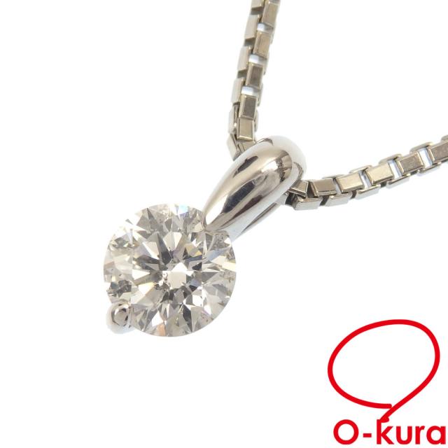 中古 ダイヤモンド ネックレス レディース K18WG Pt850 0.535ct 5.5g 