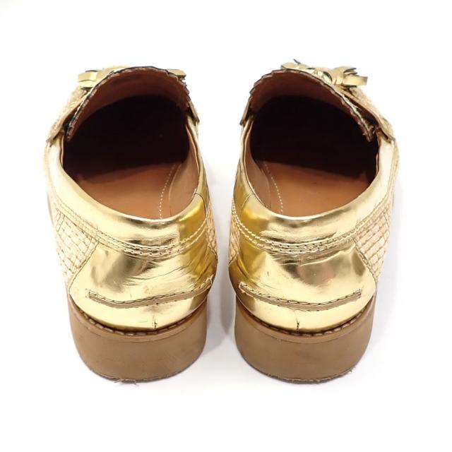 中古 トリーバーチ ローファー レディース ゴールド ベージュ 24.5cm 6 1/2M タッセル ラフィア 古着 アパレル