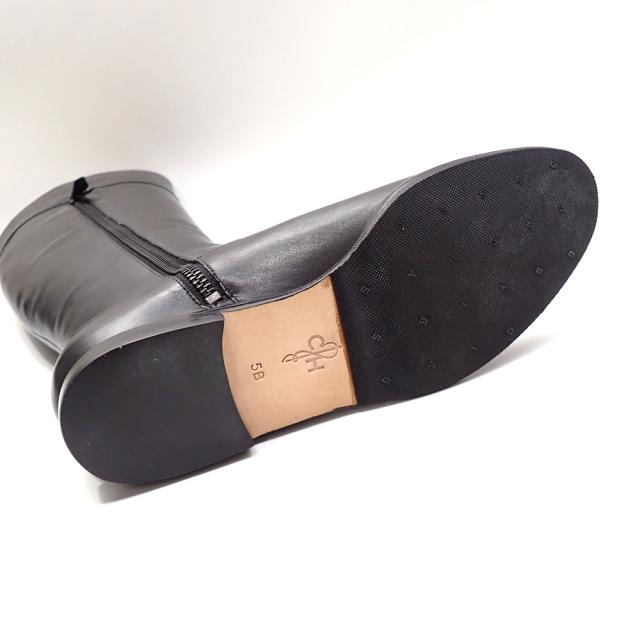 中古 コールハーン ロングブーツ レディース アーモンドトゥ レザー ブラック 23.0cm 5B 古着 アパレル