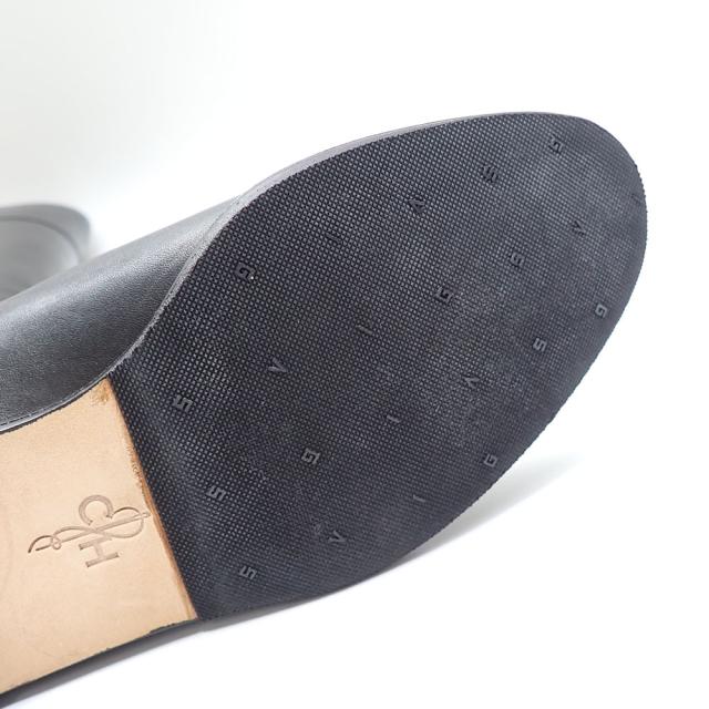 中古 コールハーン ロングブーツ レディース アーモンドトゥ レザー ブラック 23.0cm 5B 古着 アパレル