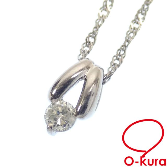 中古 ダイヤモンド ネックレス レディース Pt900 Pt850 0.1ct 2.3g