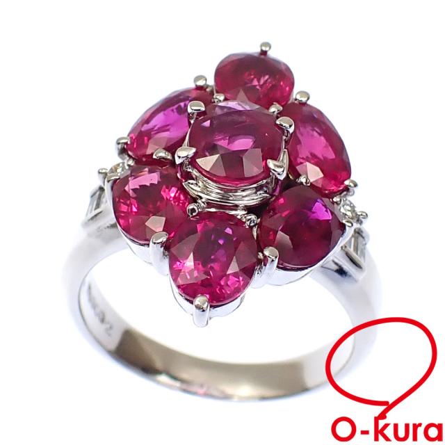 中古 ルビー ダイヤモンド リング レディース Pt900 12号 4.73ct/D0.16ct 9.9g 指輪の通販は 100,000円