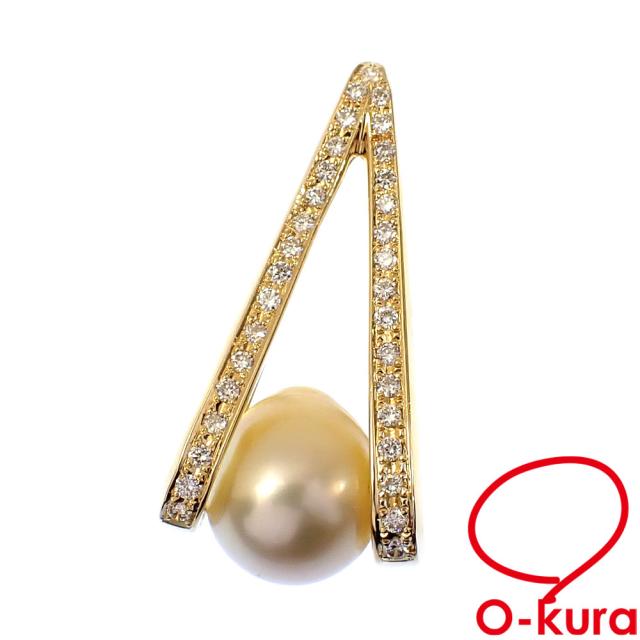 中古 パール ダイヤモンド ペンダントトップ レディース K18YG 10.0  