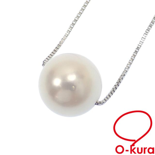 中古 アコヤパール ネックレス レディース K18WG 約8mm 1.8g 真珠 18金 ホワイトゴールド 750 シンプルの通販は 15,840円