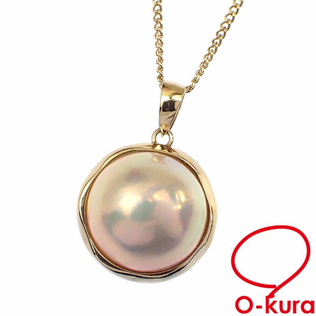 中古 マベパール ネックレス レディース K18YG 14.6ｍｍ 6.9g 750 18金 イエローゴールドの通販は