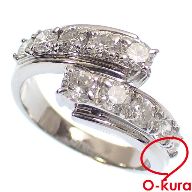 中古 ダイヤモンド リング レディース K18WG 6.5号 1.05ct 5.6g 18金 