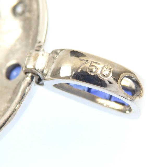 中古 マルチカラー パンサーモチーフ ペンダントトップ レディース K18WG 9.8g 18金 ホワイトゴールド 750 ヒョウ サファイア ルビー エメラルド