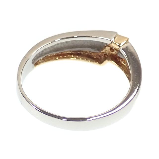 中古 ダイヤモンド付き デザイン リング レディース Pt900 K18YG 12.5号 4.1g 指輪 プラチナ 18金 イエローゴールドの通販は