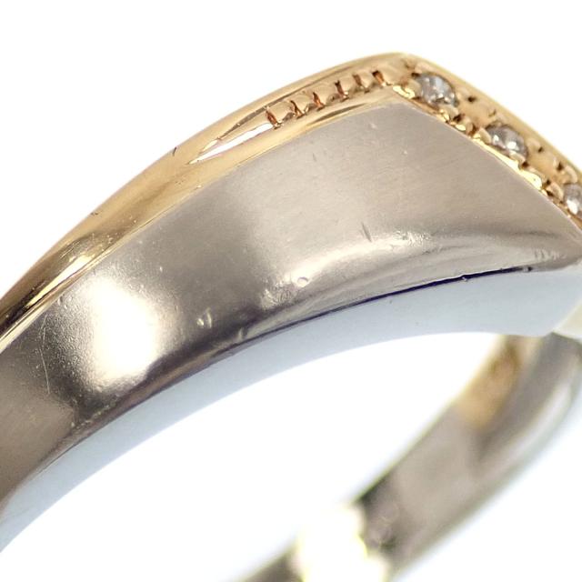 中古 ダイヤモンド付き デザイン リング レディース Pt900 K18YG 12.5号 4.1g 指輪 プラチナ 18金 イエローゴールドの通販は