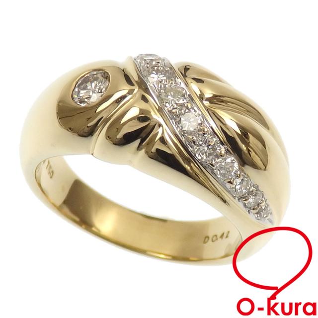 中古 ダイヤモンド リング レディース K18YG 11号 0.42ct 18金 イエローゴールド 750の通販は