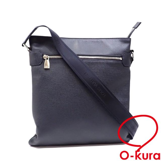 中古 ルイ・ヴィトン ショルダーバッグ タイガ サシャ メンズ M32629 ボレアル 斜め掛け イニシャル刻印の通販は 30,550円