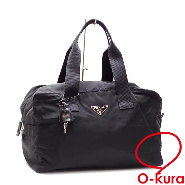 中古 プラダ ボストンバッグ レディース ネロ ナイロン ハンド 旅行 トラベル ブラックの通販は