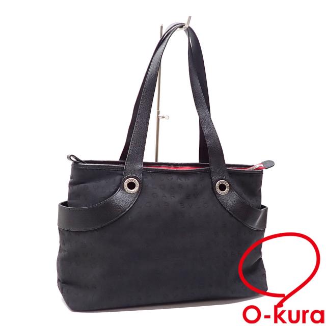 中古 ブルガリ ロリータ ハンドバッグ レディース ブラック 黒 キャンバス レザー 22776の通販は