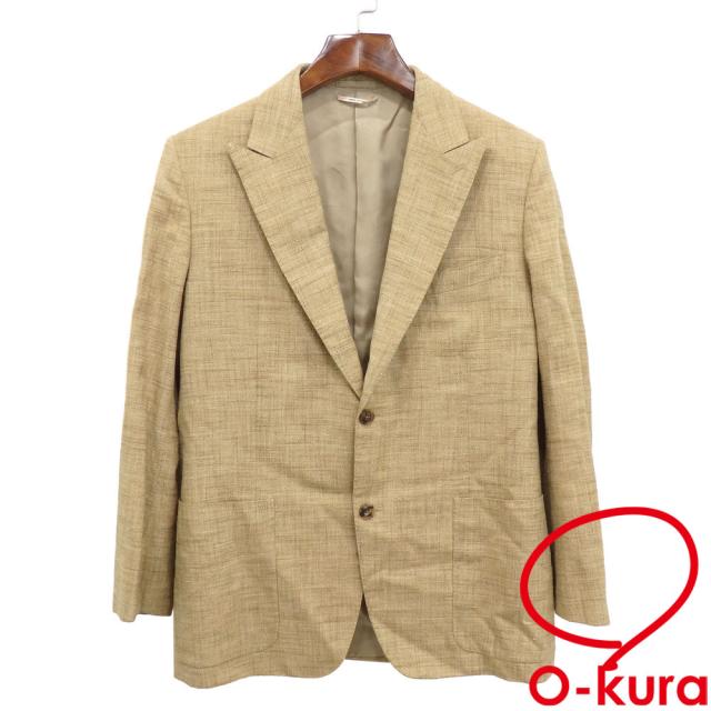 中古 エルメス テーラード ジャケット メンズ 長袖 シングルボタン 毛ほか ベージュ サイズ52 G9312 古着 アパレル アウターの通販は 26,000円