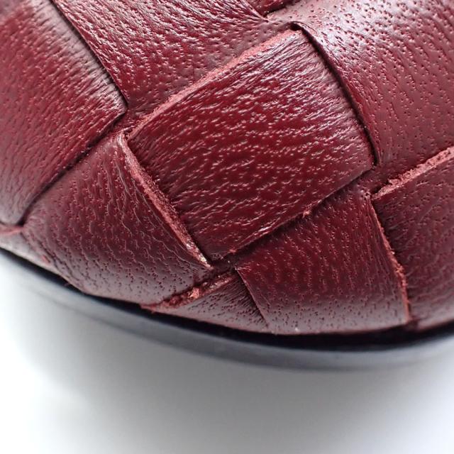 中古 ボッテガ ヴェネタ パンプス レディース アーモンドトゥ レッド系 23.5cm 36 1/2 イントレチャート 編み込み ぺたんこ フラットシューズ 古着 アパレル