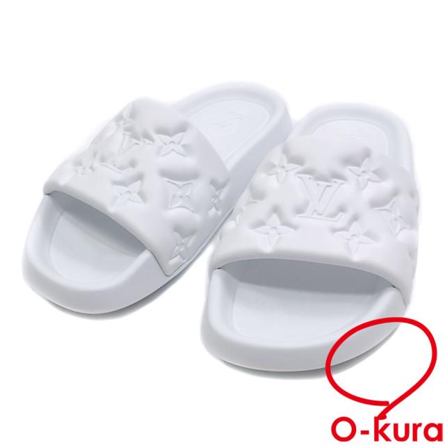 中古 ルイ・ヴィトン サンダル ウォーターフロント・ライン ミュール メンズ ブロン 白 約24.5cm 5 ラバー シャワーサンダル 1A9FJZ 古着 アパレルの通販は