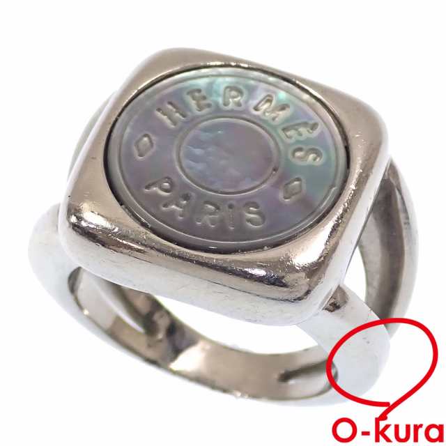 中古 エルメス コロゾセリエ リング レディース シェル メタル 13号 シルバーカラー 指輪の通販は