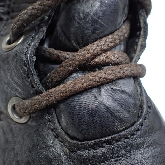 中古 モンクレール ダウン レザー ハイカット ブーツ メンズ ラバーソール ブラック 黒 27.0cm 43 古着 アパレル