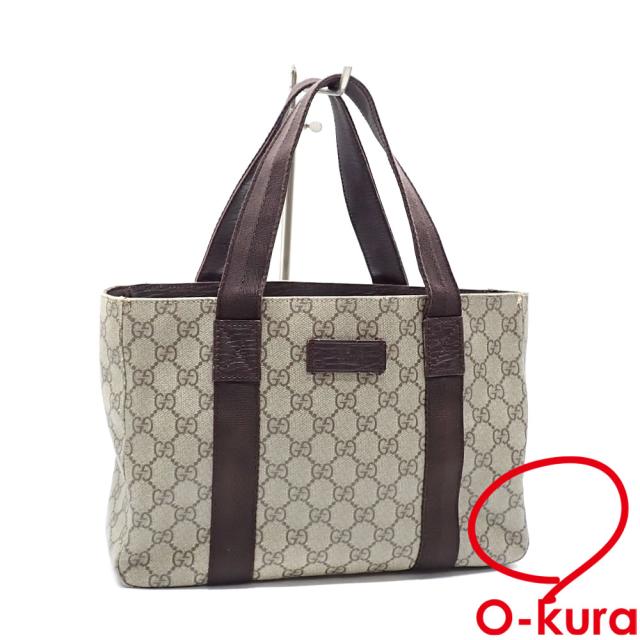 中古 グッチ トートバッグ GGスプリーム レディース ベージュ ブラウン PVC 141976の通販は