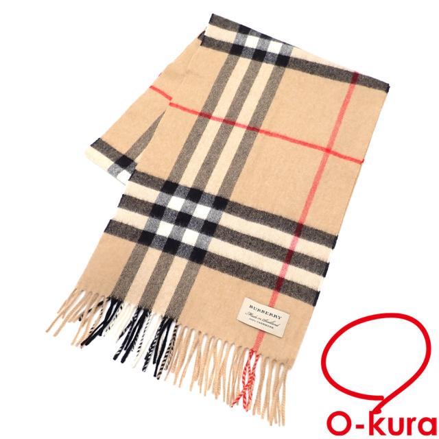 中古 バーバリー マフラー レディース カシミヤ ベージュ チェック柄 古着の通販は
