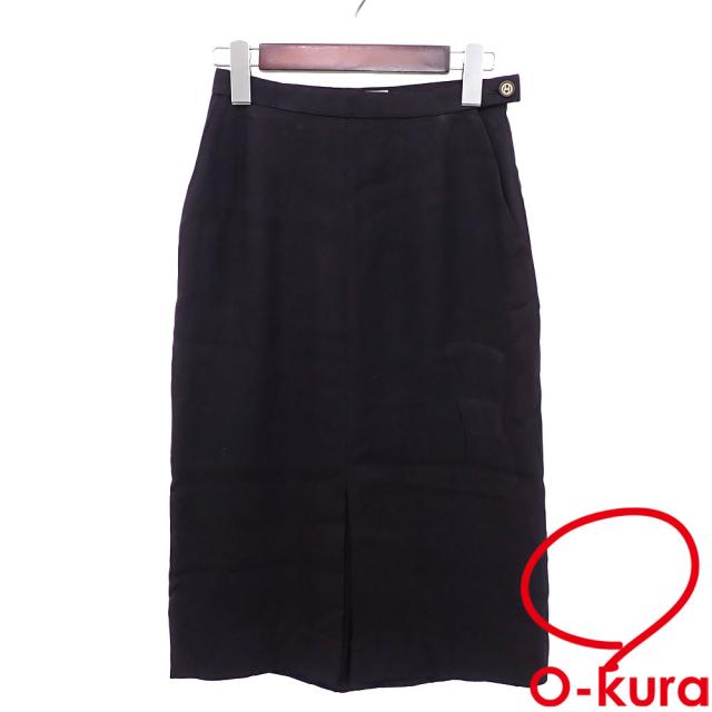 中古 シャネル スカート レディース ひざ丈 ブラック 黒 古着 アパレル