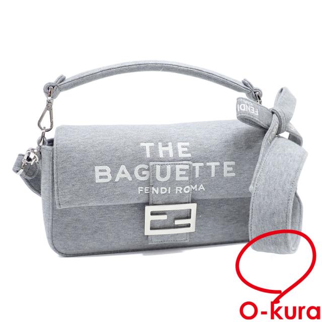 中古 フェンディ × マークジェイコブス ハンドバッグ バゲットバッグ レディース グレー コットン 7VA572 2WAY ショルダー 肩掛の通販は