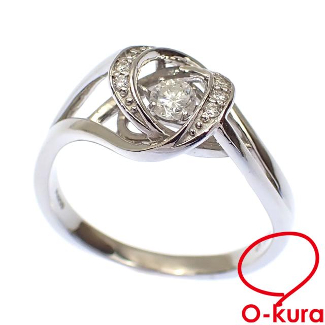 中古 ダイヤモンド リング レディース Pt900 11号 0.10ct/0.02ct