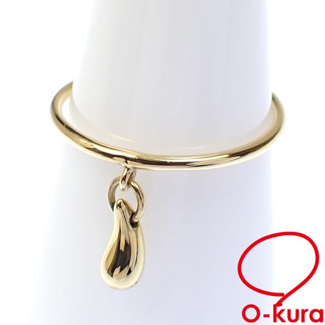 中古 ティファニー ティアドロップ リング レディース K18YG 14号 1.8g  