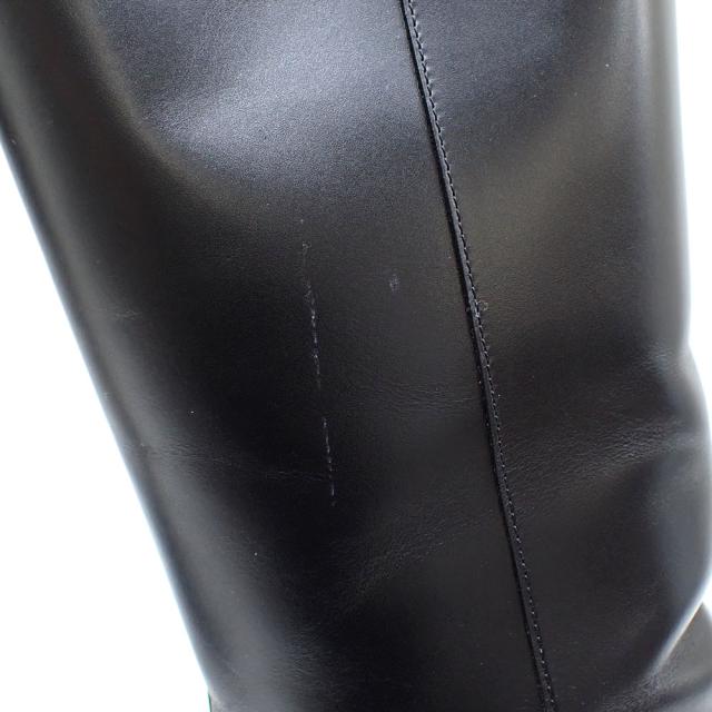中古 ヴァレンティノガラヴァーニ ロング ブーツ レディース アーモンドトゥ カーフスキン ブラック 黒 約22.5cm 35 1/2 SAWCF3 古着 アパレル_9