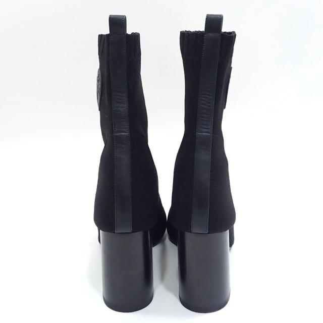 エルメス ヴォルヴェール ニット エクスリブリス ショートブーツ ブラック