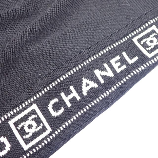 中古 シャネル ニット ウール 長袖 ハイネック レディース ブラック 黒