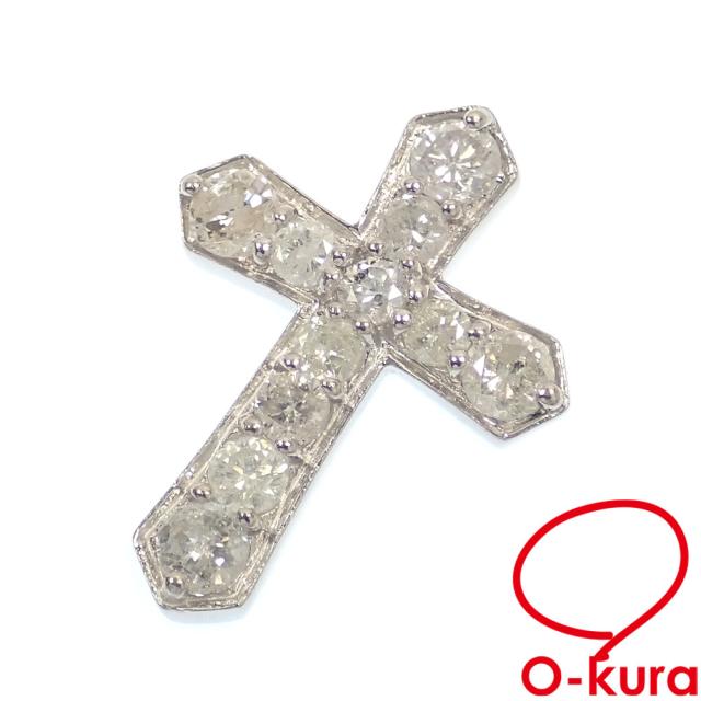 中古 ダイヤモンド クロスモチーフ ペンダントトップ レディース Pt900  