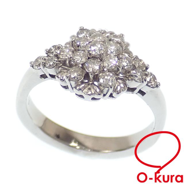 中古 ダイヤモンド リング レディース Pt K18WG 12号 0.70ct 6.1g 指輪  
