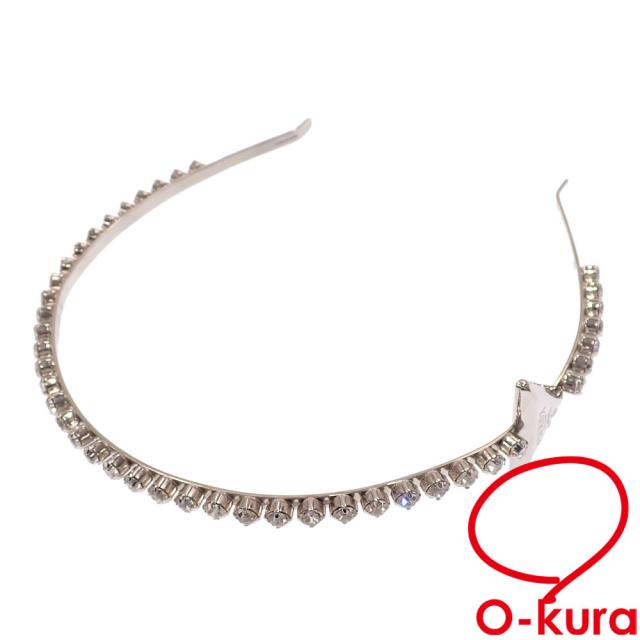 レディース☆PRADA☆ シルバー クリスタル ヘアクリップ