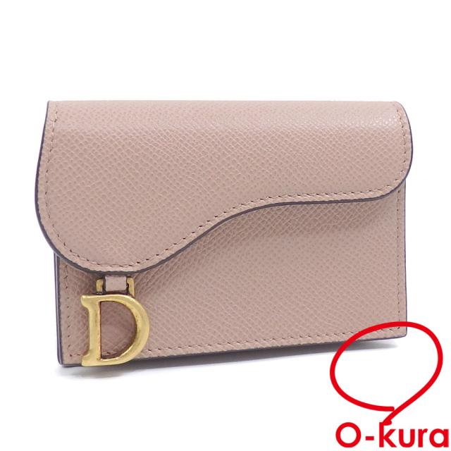 クリスチャンディオール 二つ折り カードケース サドル ブルーム  