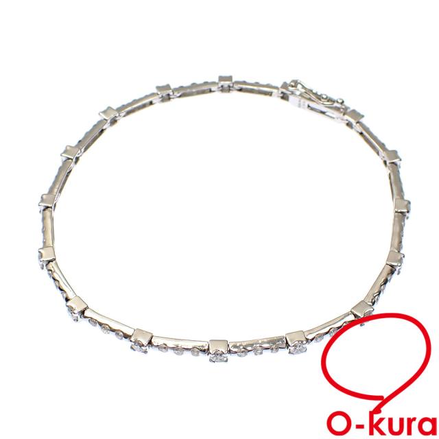 中古 ダイヤモンド ブレスレット レディース K18WG 1.80ct 6.1g 中古 ダイヤモンド ブレスレット レディース K18WG 1.80ct 6.1g