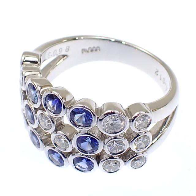 リング 指輪 8号 Pt900プラチナ サファイア レディース 中古 S1.15/D0  