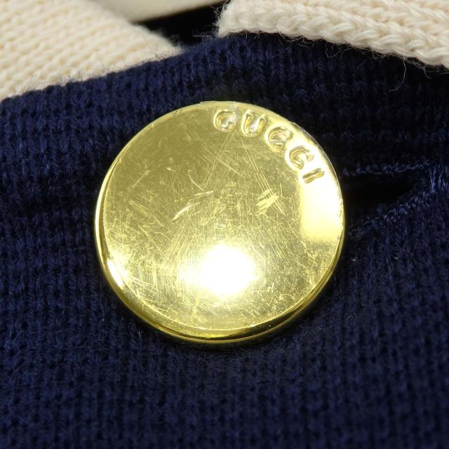 中古 グッチ ポロシャツ メンズ 半袖 コットン ネイビー 紺 Sサイズ 古着 アパレル トップス_2