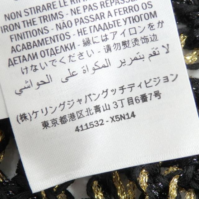 中古 グッチ カーディガン レディース 長袖 ノーカラー 綿ほか ブラック ゴールド Sサイズ 411532 ココマーク 古着 アパレル トップス_8