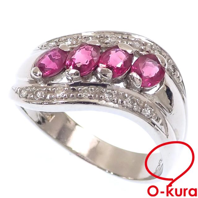 リング 指輪 ルビー ダイヤリング Pt900 ルビー ダイヤモンド プラチナ  