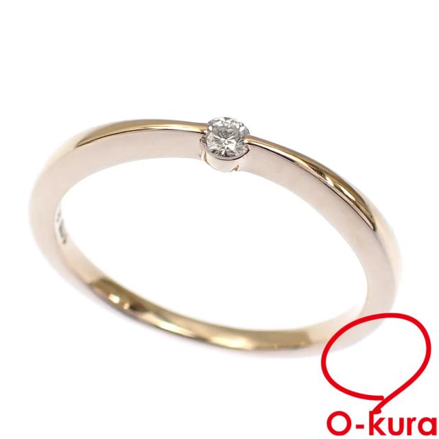 中古 エテ ダイヤモンド リング レディース K10YG 13号 0.05ct