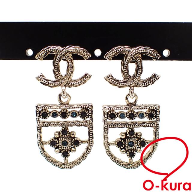 CHANEL シャネル ココマーク マルチストーン ハートピアス A21P GP