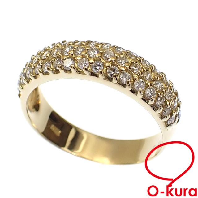 中古 Pinky&Dianne 750k18金 ブルートルマリン フラワーリング