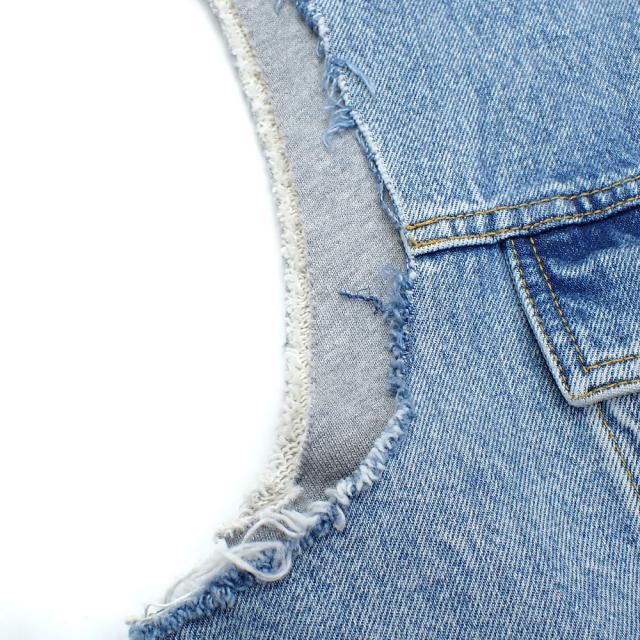 中古 グッチ ベスト ハリウッドバビロン ケネス・アンガー ドッキング フーデッド ノースリーブ デニムジャケット メンズ コットン ブルー グレー サイズ46 697042 古着 アパレル アウター 中古 グッチ ベスト ハリウッドバビロン ケネス・アンガー ドッキング