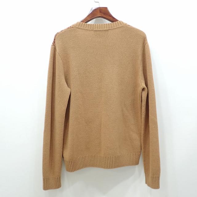 中古 グッチ カーディガン メンズ 長袖 Vネック ウール キャメル Lサイズ GUCCI HAHAHA 古着 アパレル トップス_1