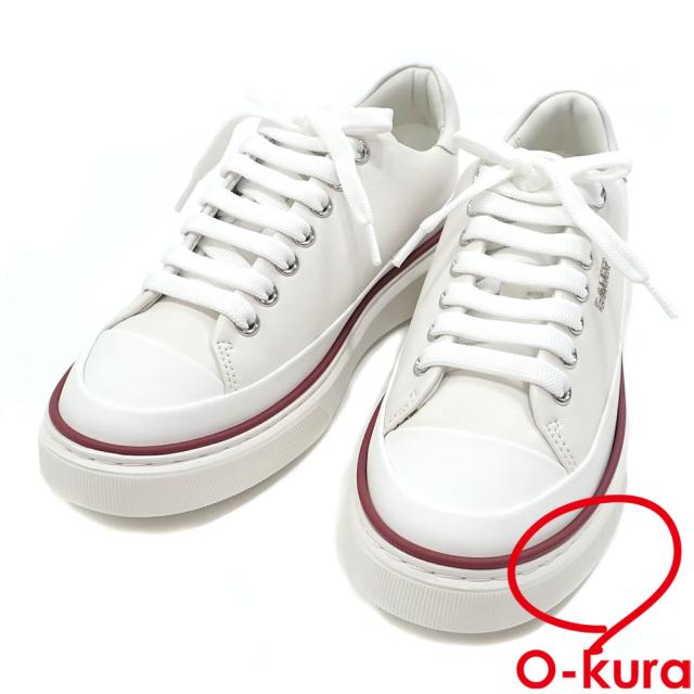 中古 バリー スニーカー レディース カーフレザー ラバー ホワイト 白 約23.5cm 36 1/2 古着 アパレル 中古 バリー スニーカー レディース カーフレザー ラバー ホワイト 白