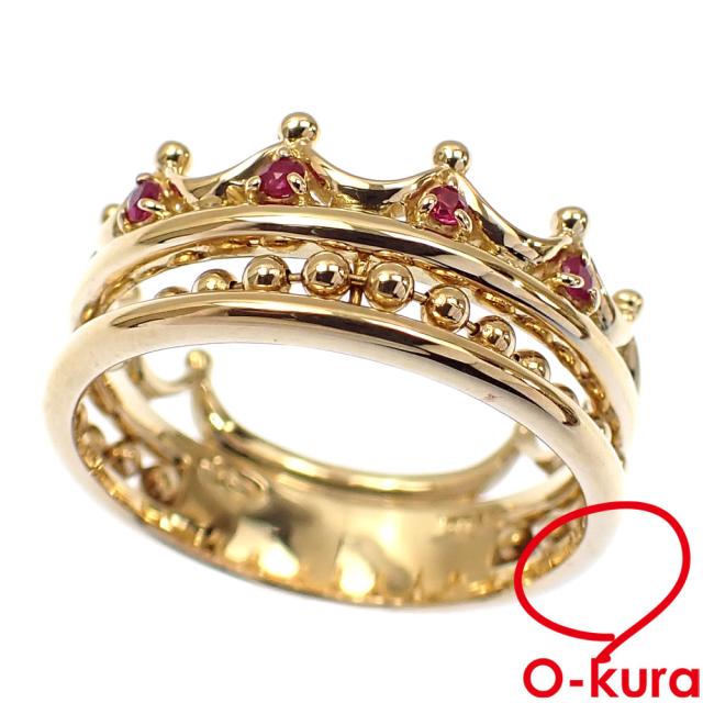 K18PG ルビーの王冠リング 未使用品 K18PG ルビーの王冠リング 未使用品