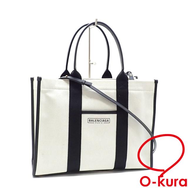 BALENCIAGA バッグ ホワイト ブラック BALENCIAGA トートバッグ ホワイト ブラック