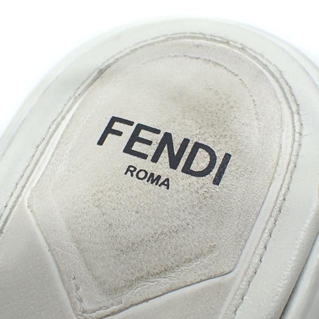 中古 フェンディ サンダル FFプロムナード レディース レザー ホワイト 白 23.0cm 36 ハイヒール 古着 アパレル