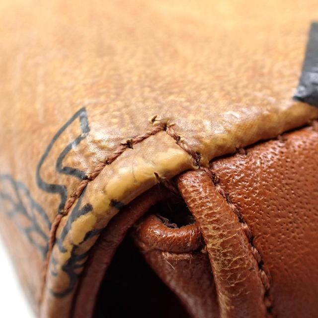 MCM ショルダーバッグ ヴィセトス 本革 茶 美品 レディース 斜め掛け ダイヤモンド ショルダーバッグ - ヴィセトス レザー ミックス